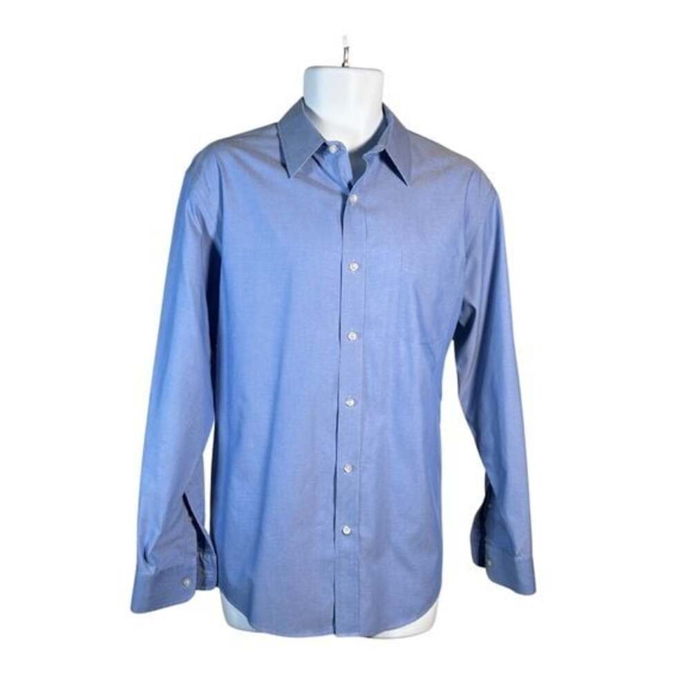 Lands' End Men's Classic Blue Dress Shirt